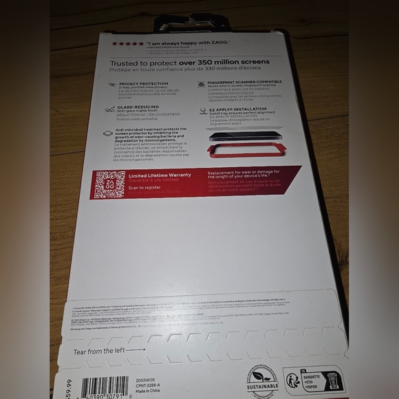 Zagg Invisible Shield Galaxy S24 Ultra Privacy Screen Protector - Picture 4 of 7